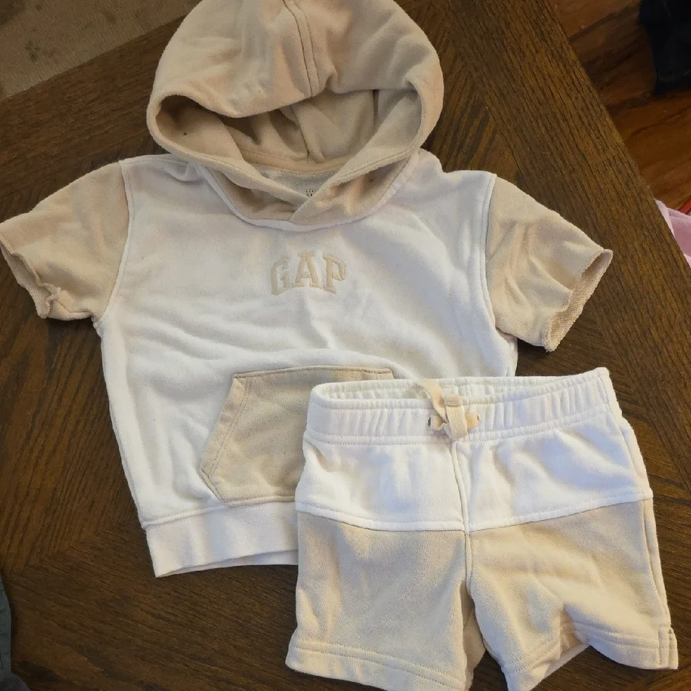 Carter's Blue and Cream Hoodie with Navy Vest